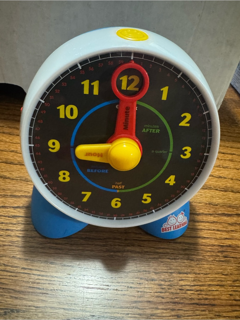 Best learning talking Kids Teaching Clock Toy - Blue, White, Red, Yellow